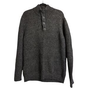 Immagini Gray Collar Button Placket Wool Blend Pullover Sweater Italy Size L